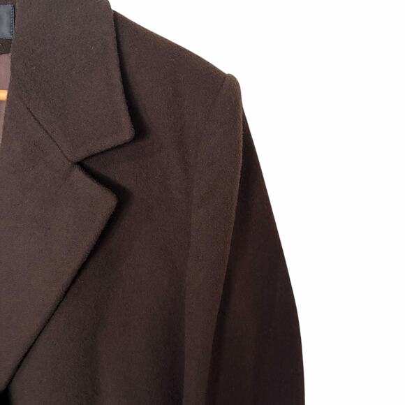 Vintage Women's Wool Camel Hair Trench Coat 6 Brown 80's Union USA Outerwear - Picture 4 of 12
